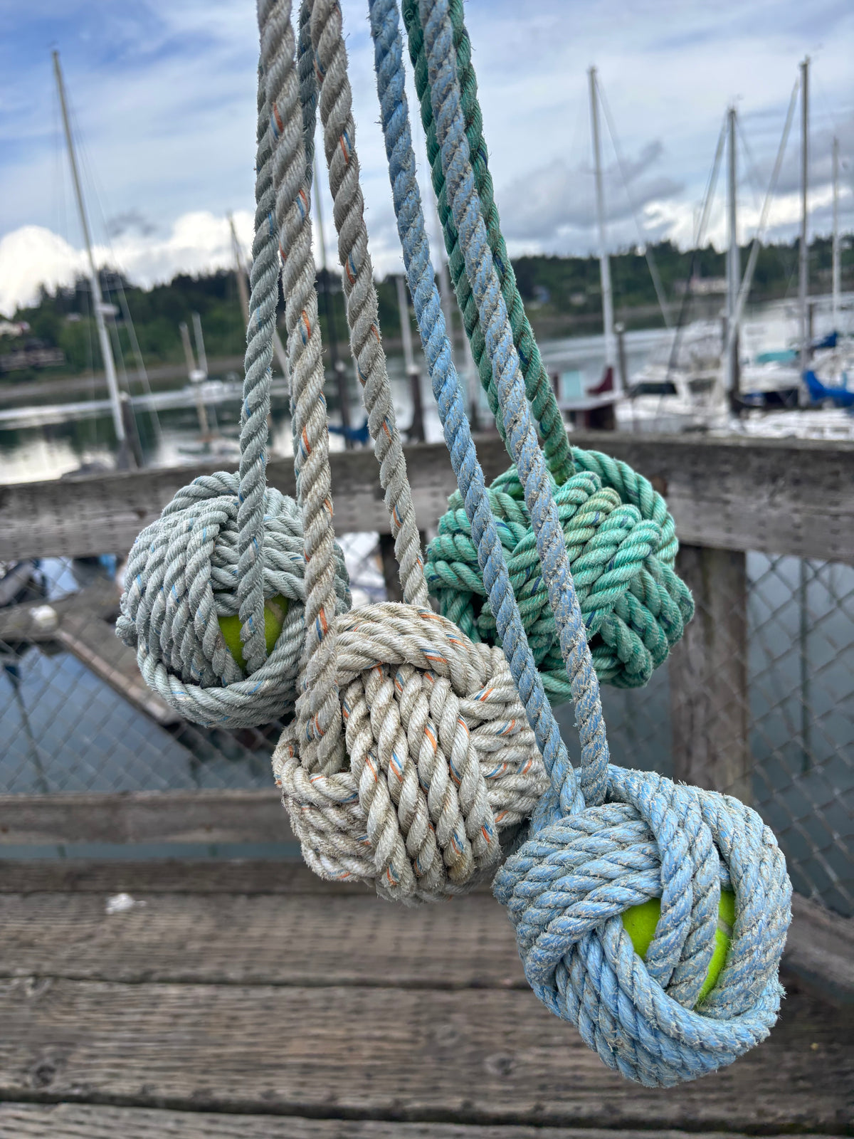 Upcycled Mariner Dog Toy (Monkey Fist Ball & Tug)